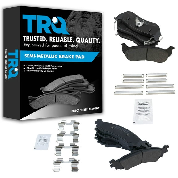 TRQ Front & Rear Premium Posi Semi Metallic Disc Brake Pad Kit for Ford New BFA13088