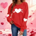 thumbnail image 3 of Wlynlyn Womens Valentines Sweatshirts Long Sleeve Heart Printed Pullover Shirts Casual Loose Crewneck Tee Tops, 3 of 10