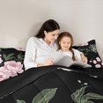 thumbnail image 6 of Manfei Retro Rustic Flower Queen Comforter Set,Natural Plant Bedding Sets,Pink Black Bedding Comforter Set For Girls Boys,Super Cozy Room Decor Reversible,3 Pieces, 6 of 9