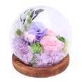 thumbnail image 1 of Luz De Bola De Vidrio, Pequeña Lámpara De Flores Conservada De Vidrio Con Base De Madera, Batería Alimentada, De Navidad única Para Mujeres Novia Hermana, 1 of 7