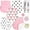 Pink/Gray/Black, variant on Dodo Babies 5 Pack Baby Burp Cloths with 2 Pacifier Clips and 1 Pacifier Case, Female, Infant