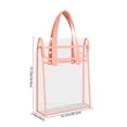 thumbnail image 4 of Tarmeek Transparent PVC Tote Bag Double-Layer Clear Book Bag See-Through Handbag Waterproof Reinforced for Daily Commuting Travel Shopping 13.7x10.31x3.54in, 4 of 9