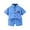 00 # Blue, variant on REORIAFEE Graduation Outfit for Boys Summer Set Summer Toddler Kids Baby Boy's Set Casual Shirt Short Sleeve Shorts Suit Blue 2-3 Years