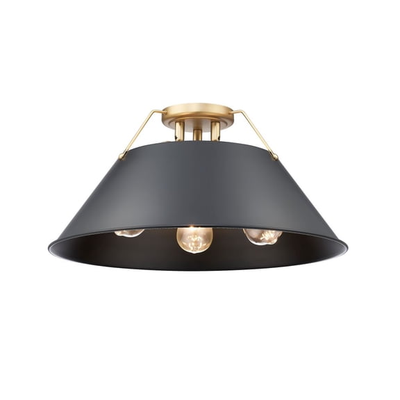 Orwell 3 - Light Brushed Champagne Bronze Incandescent Steel Flush Mount Light