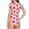 thumbnail image 4 of The Xecao Hand Drawn Strawberry Women's Crew Neck Body Suit, a short-sleeved bodysuit and basic swimsuit, both comfort and style for dating and daily life, 4 of 9