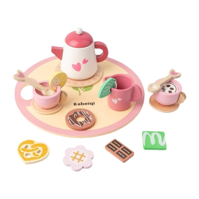 TISHITA Little Girls Tea Set Toy Games Tea Set Play Kitchen Accessories for Children Heart