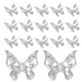 thumbnail image 1 of 30 adornos de mariposa 3D para uñas, de metal plateado, con diamantes de imitación, para manicura y diseños de uñas DIY., 1 of 8