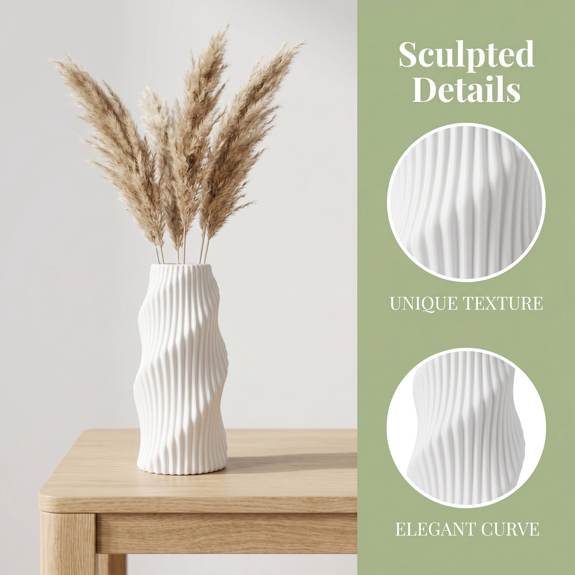 Unique Bargains Unbreakable Plastic Geometric Flower Vase for Modern Home Decor White 3.6"L x 3.6"W x 8.1"H