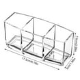 thumbnail image 4 of Cosmetic Brush Holder 3 Slots Pencil Organizer Acrylic Desktop Eyeliner Makeup Tool Storage Case, 4 of 10