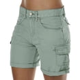 thumbnail image 2 of Resicozy Women's Cargo Shorts Summer High Waisted Bermuda Shorts Casual Trendy Hiking Knee Length Pant with Pockets Green S, 2 of 7