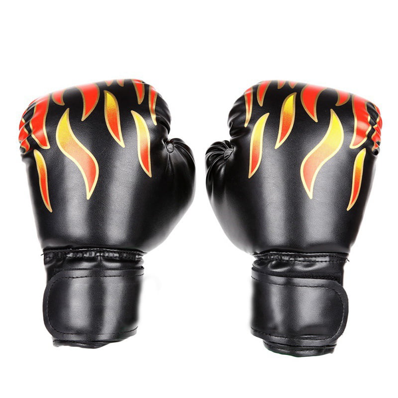 AGE 3-6 KIDS 4 OZ BOXING GLOVES YOUTH PRACTICE TRAINING MMA Faux Leather Black 