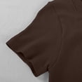 thumbnail image 6 of Women's Regular Fit Round Neck Short Sleeve Solid Color Comfy Pullover Top Blouse Casual Daily Wear Summer Vacation Outfits | CSEONE,Brown S, 6 of 8