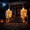 thumbnail image 2 of Light Up Hanging Ghost Decor Halloween Tulle Ghost Outdoor Decor Halloween Decorations 47.20IN Large Halloween Ornament Tall Floating Ghost Decor for Tree Porch and Lawn Decoration, 2 of 9