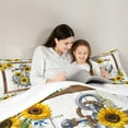 thumbnail image 5 of Manfei Rustic Flower Sunflower Bedding Comforter Set,Ship Anchor Twin Comforter Sets,Yellow White Bedding Set For Girls Boys,Super Cozy Room Decor,2 Pieces, 5 of 8
