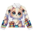 thumbnail image 4 of Jackets for Women Winter Coat Jackets Flannel Stand Collar Jacket(Cute Cat with Cracker,Size:S-4XL), 4 of 7