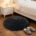 thumbnail image 5 of Faux Sheepskin Round Rug 15.7 Inch, Fluffy Shag Circle Rug for Bedroom, Nursery, Living Room, Washable Non-Slip Fuzzy Area Rug for Home Decor and Kids Playroom, 5 of 5