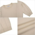 thumbnail image 4 of Yesfashion Womens Puff Short Sleeve Sweater Tops Crewneck Basic Knit Solid Pullover Blouse, 4 of 6