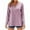 Purple, variant on Horkkom Button Down Shirts for Women V Neck Long Sleeve Linen Shirts Loose Solid Color Casual Tops Slit Side L