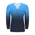 thumbnail image 5 of Kaemgyyd Womens Tops Long Sleeve Fall Shirts Gradient Notch V Neck Tunic Shirt Fashion Pleated Flowy Dressy Casual Blouses, 5 of 5