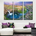 thumbnail image 5 of TISHIRON 3PCS Framed Canvas Wall Art Set,60"x40" Palouse Falls State Park at Sunset Canvas Art Decor, 5 of 7