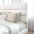 thumbnail image 2 of Allewie Queen Size Platform Bed Frame with Velvet Headboard/Fully Upholstered Mattress Foundation, No Box Spring Needed, White, 2 of 3