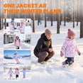 thumbnail image 4 of Toddler Girls Fleece Lined Hooded Jacket A Line Coat with Raglan Sleeves for School Outdoor Wear, 4 of 8