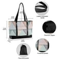 thumbnail image 2 of FORMRS Canvas Laptop Tote Bag for Women with 15.6" Computer Compartments Shoulder Handbag, Green Geometric, 2 of 7