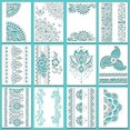 thumbnail image 1 of 12 Pieces Large Mandala Stencil Reusable Mandala Painting Templates 8.3 x 11.7 Inch Floral Design Stencil Mandala Drawin, 1 of 5