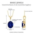 thumbnail image 5 of Rosec Jewels Lab Grown Blue Sapphire Solitaire Pendant with Moissanite (8X10 mm Oval Shape), 10K Yellow Gold, 5 of 6