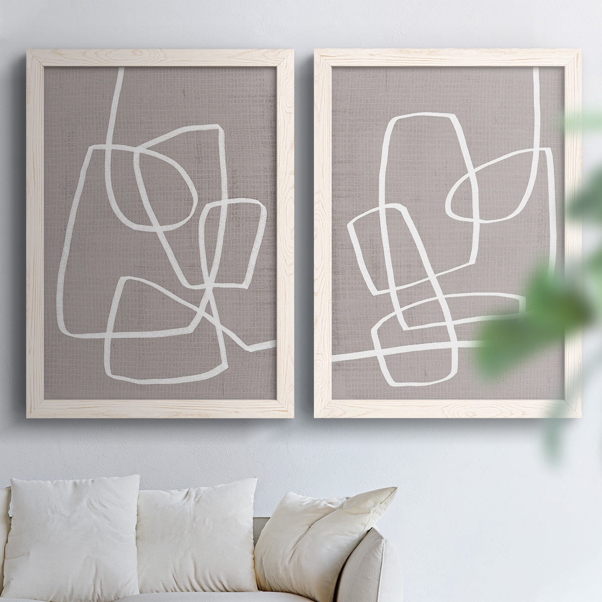 Linen Roundabout I - Premium Framed Canvas 2 Piece Set - Ready to Hang