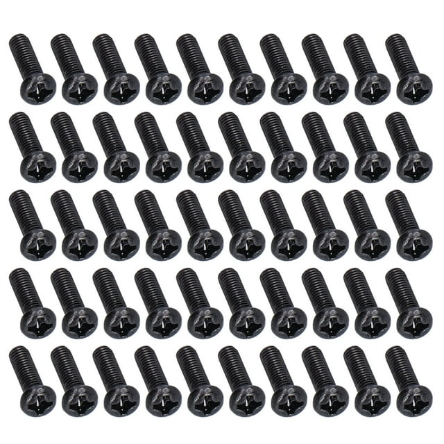 Pan Machine Screws Din 7985 50pcs DIN 7985 Steel Pan Head Machine Screw Fully Threaded Black Zinc Plated Fastener