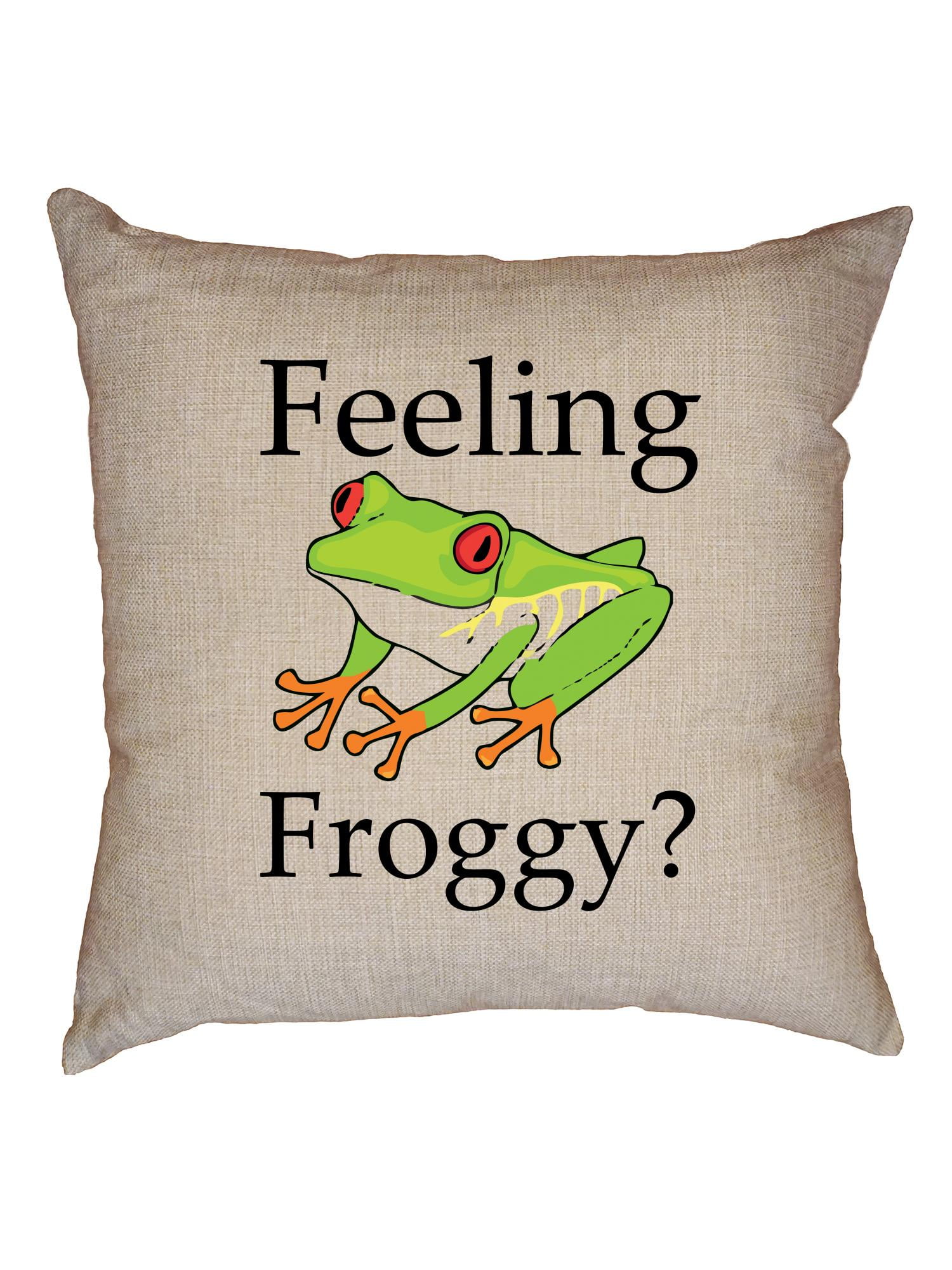 Feeling Froggy Exotic Frog Reptile Graphic Decorative Linen Throw