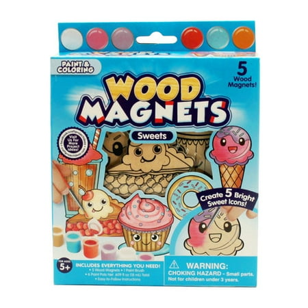 wood magnets sweets paint set