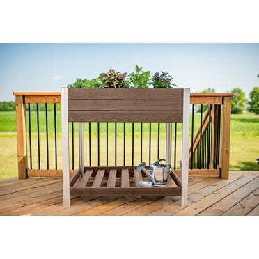 Vita Urbana 42"L x 31"W x 40"H Vinyl Veg Farm Elevated Garden, Espresso Brown