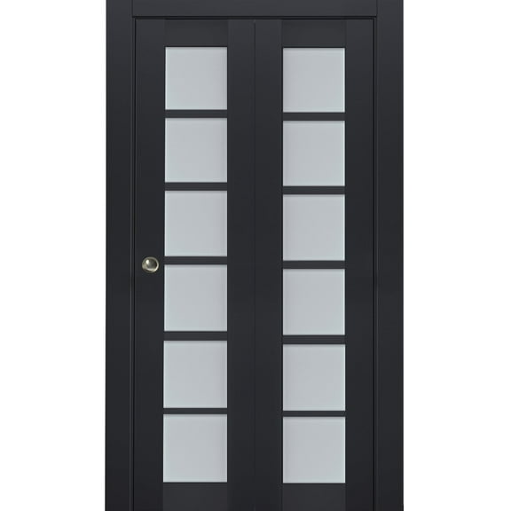 Sliding Closet Bi-fold Doors | Veregio 7602 Antracite with Frosted Glass