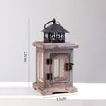 thumbnail image 4 of Antique Candle Lantern with Handle Wood Metal Decorative Hanging Lantern 8.6" Small Candleholder for Patio Tabletop, 4 of 16