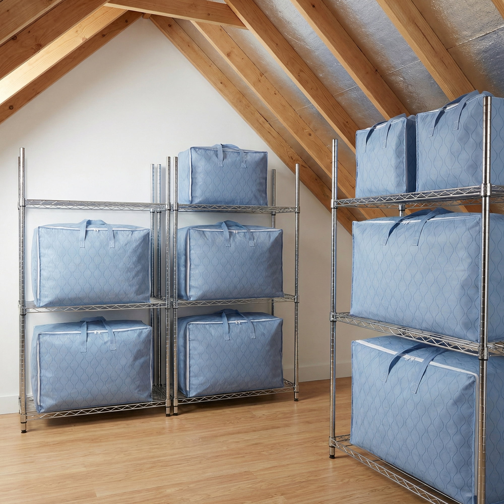 Unique Bargains Storage Bag for Organizing Comforter and Closet Blue 31.5"x11.8"x23.6"