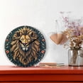 thumbnail image 2 of Yayeee 10" Wall Clock Battery Operated Quartz Round Silent Non-Ticking Home Decor, Floral Lion Pattern, 2 of 6