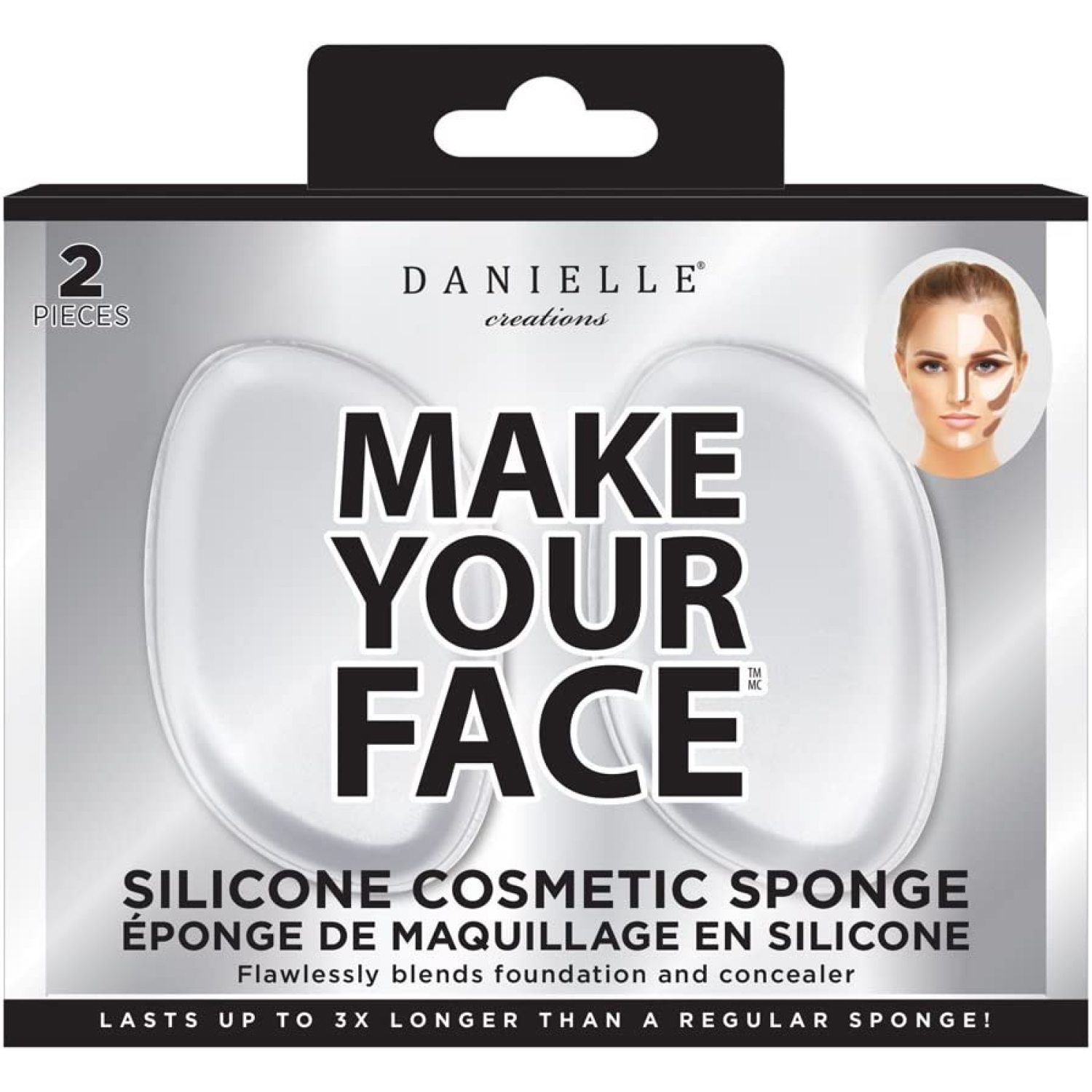 2 Count Make Your Face Silicone Makeup Sponges, 2 Piece, Package of 2