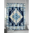 thumbnail image 5 of Fsddascl Vintage Ethnic Shower Curtain Set - 36" x 78" Washable Bathtub Curtain with 12 Hooks, Boho Tribes Modern Blue Middle Century Waterproof Fabric Stall Shower Curtains for Bathroom/Bathtub, 5 of 6