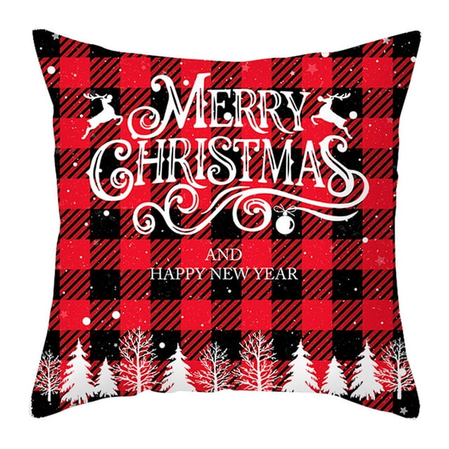 Christmas Pillow Covers 18X18 Inch, Christmas Throw Pillow Covers Decoration, Merry Christmas Cushion Case, Cushion Cover Pillowcase for Sofa Couch Home Decor Multicolor