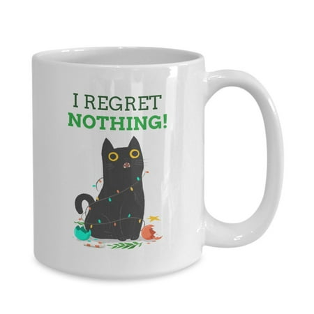 

I Regret Nothing Broken Ornament Cat coffee mug