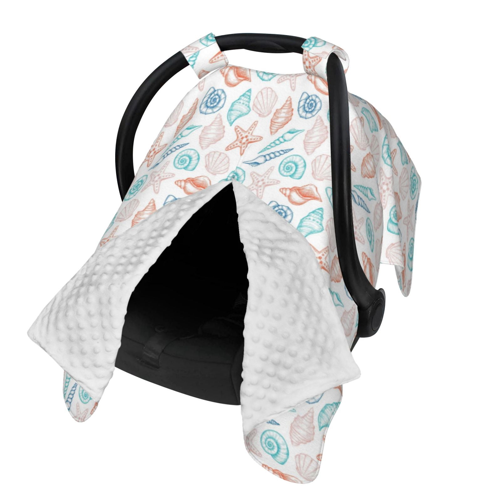 Naloa Colorful Seashells1 Baby Car Seat Cover, Breathable Baby Carrier Cover, Multiuse Baby Carrier Cover & Nursing Breastfeeding Cover