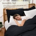 thumbnail image 4 of Bare Home Organic Cotton Jersey Duvet Cover Set with Shams, 2-Piece, Twin/Twin XL, Black, 4 of 10