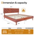 thumbnail image 6 of Wooden Platform Bed Frame with Headboard, 12 Strong Wood Slat Support, No Box Spring Needed, 800lbs Capacity, Easy Assembly, Walnut Brown, 6 of 8