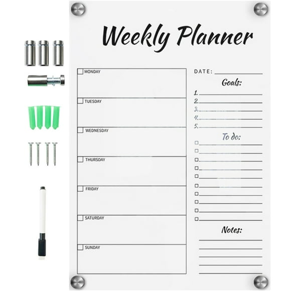 MasteelfCA 1 Set of Weekly Plan Memo Board Creative Message Board Handwritten Display Board