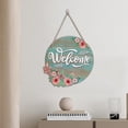thumbnail image 1 of Letrero de bienvenida de madera perfecl cartel de bienvenida redondo para puerta de granja decoración de puerta, 1 of 8