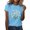 Sky Blue, variant on Sexlip Womens Short Sleeve Blouse Clustered Daisies Print Crew Neck Loose Sleeve Soft Fabric Relaxed Silhouette for Daily Outfits White XXL