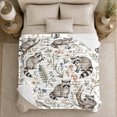 thumbnail image 4 of Raccoons with Branches and Ferns, Natural Botanical Style for Animal Lovers, White Autumn Living Room Scene and Housewarming Gift, Cozy Flannel Blanket for Bedroom and Reading Nook, Home Decor, 4 of 7