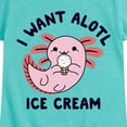 thumbnail image 3 of Instant Message - I Want Alotl Ice Cream - Toddler And Youth Girls Short Sleeve Graphic T-Shirt, 3 of 6